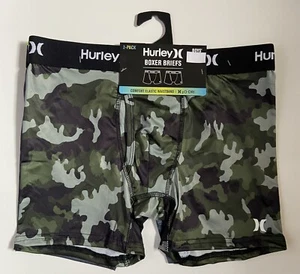 2 Pack Boys HURLEY Green  Camo  & Tie Dye Boxer Briefs Underwear XL 18-20 New - Picture 1 of 2