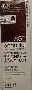 Zotos Age Beautiful Permanent Cream 2oz Hair Color Dye. 4VR Dark PLUM Red Brown - Picture 1 of 1