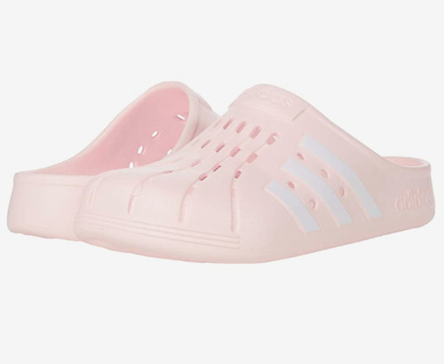 Zoccoli unisex Adidas Adilette Flat Mules tinta rosa uomo taglia 10 donna taglia 11