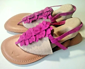 FADED GLORY RUFFLE SANDALS - PURPLE STRAPS - UK SIZE 7 - US SIZE 9 - NEW - Picture 1 of 6