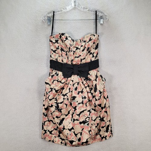 VALENTINO Mini abito donna Y2K rosa Sweetheart senza spalline fiocco pieghe tasche taglia 4