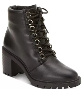 Alfani Buffey Lace-Up Lug Sole Booties- Black, US 9.5m - Bild 1 von 8