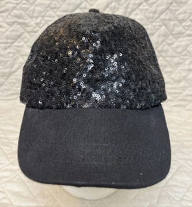 GLITZERNDE SCHWARZE MESH DRUCKKNOPFLASCHE MÜTZE KAPPE, GLITZERND KEINE MARKE - Bild 1 von 8