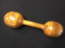 1 Antique Wooden Spalding Model A.W. 3/4 Lb Barbell Dumbbell Hand Weight