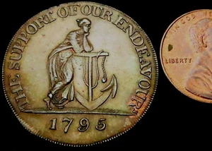 X005: MS62 1795 Conder Token Chelsea "Wooden Legged Sailor" Halfpenny: Middx.277 - Picture 1 of 6