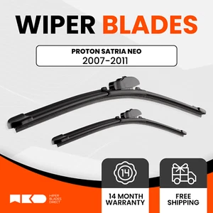 Premium Wiper Blades For Proton Satria 2007-2011 Neo (Front Pair) - Picture 1 of 10