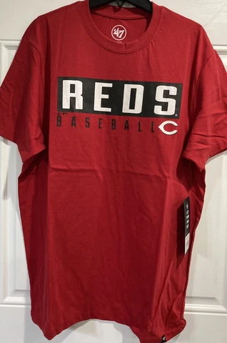 Cincinnati Reds Baseball MLB Red Dub Major Men's Super Rival Tee Shirt Size L Cover