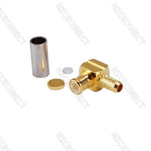 90 Deg MCX Plug male Right Angle Crimp RG316 RG174 cable RF Coax connector - Picture 1 of 3