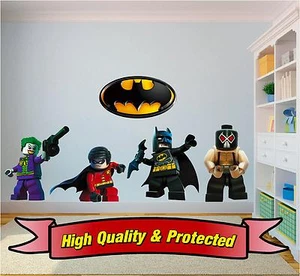 Lego Batman & Robin Set - Joker Bane Logo Vinyl Wall Sticker Decal Bedroom Boys - Picture 1 of 6
