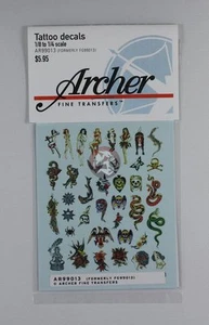 Archer (1/8 to 1/4) Traditional Old School Tattoo Decals #2 (37 figures) AR99013 - Picture 1 of 1