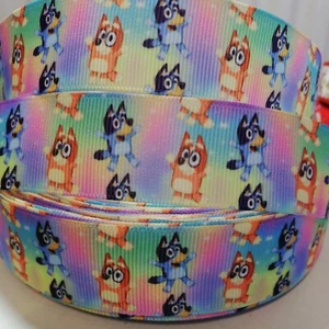 BLUEY Grosgrain Ribbon 1 inch (25mm) width, for craft, hair, cake deco etc - Picture 1 of 3