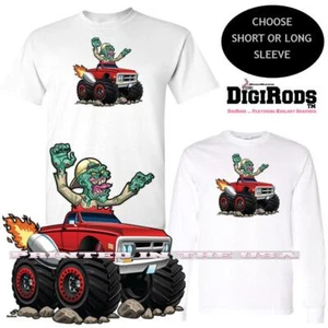 Camiseta DigiRods Monster Truck Creepy Zombie Redneck Driver Dibujos Animados Coche - Imagen 1 de 7