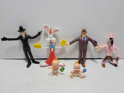 Vintage Lot of 6 Who Framed Roger Rabbit Flexies Bendable PVC Figure LJN 1987 Cover