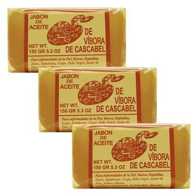 3x Jabon de Aceite de Vibora de Cascabel RattleSnake Soap Treatment Skin 4.93 oz - Image 1 of 4