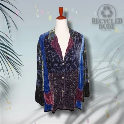 Top/chaqueta para mujer Citron Santa Monica grande 100 % terciopelo seda retazos Foto 1 de 4