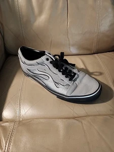 Vans Old Skool Schuhe Größe Herren 11 grau mit Flammen in Top Zustand! - Bild 1 von 10