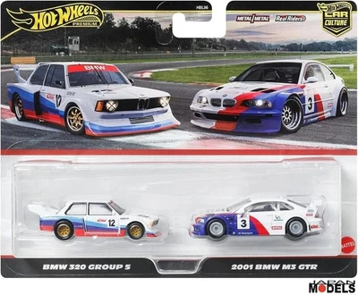 BMW 320 GROUP 5 2001 BMW M3 GTR Hot Wheels Premium Set Car Culture DieCast 1:64 - Immagine 1 di 2