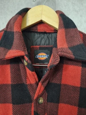 Vintage Dickie's Flannel Shirt Jacket Mens L Buffalo Plaid Quilted Lined Utility - Image 1 of 4