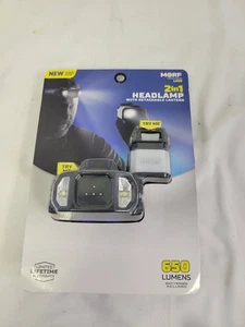 Morf 650 Lumens Ultra Bright Removable Head Lamp L650 With Hard Hat Clips NEW - Picture 1 of 8