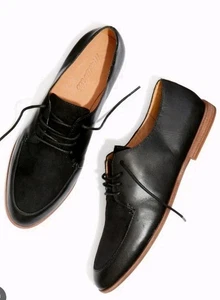 Madewell Dress Shoes Womens 10 The Alex Oxford Black Leather And Suede Lace Up  - Picture 1 of 13