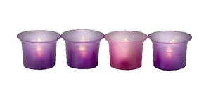 Advent Candles 4pc Votive Cup 3 purple and 1 pink (Set of 4) Battery Operated - Picture 1 of 1