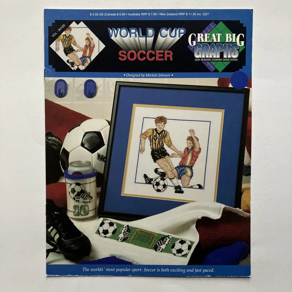 Great Big Graphs VCL-20120 World Cup Soccer Counted Cross Stitch Pattern Chart - Image 1 of 2
