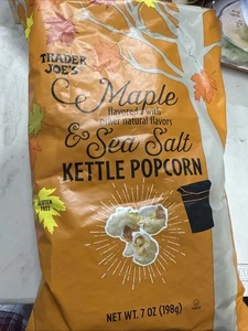 Trader Joe's Maple & Sea Salt Kettle popcorn Corn 7 oz  Best by 3/15/26 - Picture 1 of 4