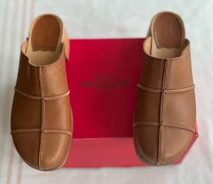 Neu Swedish Hasbeens Damen Gr. 40 Natur Grobgenähte Slipper Clogs - Bild 1 von 5
