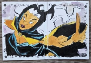 2021 Upper Deck Marvel Premier Dual Panel 1/1 Sketch - Storm - Timothy Geathers - Picture 1 of 2
