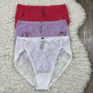 Natori 772303 Bliss Allure lace French cut brief panties OS One Size 3pack - Imagen 1 de 7