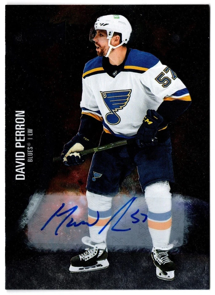 2021-22 Upper Deck Skybox Metal Universe Silver Auto DAVID PERRON #96 Blues UD - Image 1 of 1