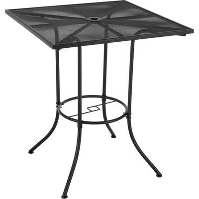 Mesa de bar externa quadrada Interion 36" malha de aço preta - Imagem 1 de 4