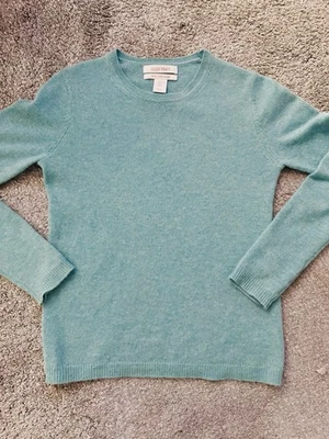 Suéter Ellen Tracy 100 % cachemir manga larga para mujer XS azul verde Foto 1 de 4