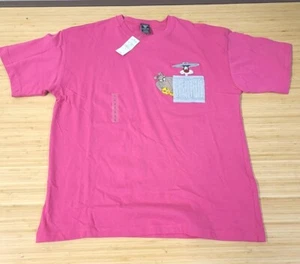 Vintage Taz Sylvester Tweety Bird Women's Large T-Shirt Warner Bros Pink Pocket - Picture 1 of 7