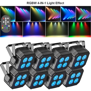 Par Can Lights 80W 4LED RGBW 4in1 Uplighter DMX DJ Party Disco Stage Wash Lights - Picture 1 of 16