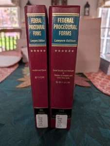 2 Volumes Federal Procedural Forms Civil Criminal Administrative Lawyers Edition - Imagen 1 de 4