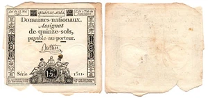 France 15 Sols P#A69b (23.05.1793) Domaines Nationaux VF - Picture 1 of 1