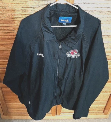 Rockford Icehogs Reebok Hockey Mens XL Jacket Full Zip Vented Black Soft Shell - Image 1 of 4