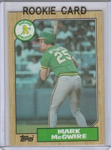 MARK McGWIRE ROOKIE CARD Oakland A's Baseball 1987 TOPPS RC St. Louis Cardinals!