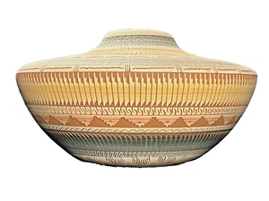Navajo Pottery - Irene James Diné - Polychrome Geometric Design 1996 Signed - Picture 1 of 14