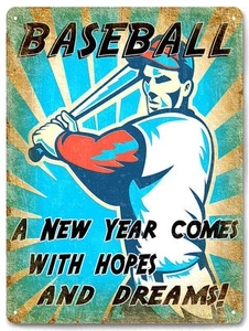 Insegna metallo BASEBALL allenamento primavera SPORT stile vintage regalo da collezione 643 - Foto 1 di 1