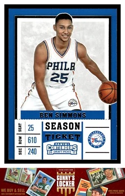 2017 Panini Contenders Draft Picks Ben Simmons 3a Philadelphia 76ers - Image 1 of 2