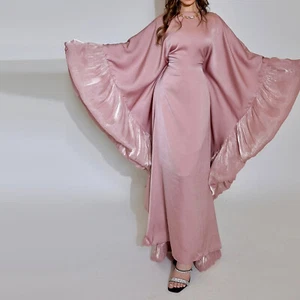 Moroccan Abaya Women Muslim Batwing Sleeve Maxi Dress Evening Kaftan Long Robes - Picture 1 of 27