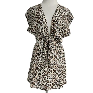 NEU Vix Paula Hermanny kleines Kleid Cut-Out Animal-Print vorne zum Binden Wickeloptik wk1 - Bild 1 von 6