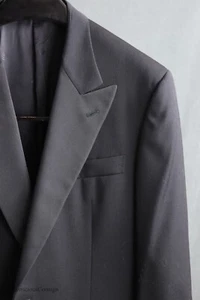Gianluca Isaia S120s Loro Piana Black Peak Lapel Tuxedo Peak Lapel Satin 42R - Picture 1 of 10