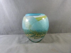 Vase boule en verre soufflé par Jean-Claude Novaro, signé et daté 1985 - Picture 1 of 10
