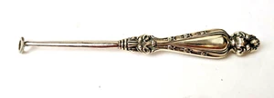 RARE Victorian Sterling Silver Handle Button Hook Boot Fastener 7.5" Long - Picture 1 of 9