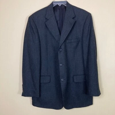 Brooks Brothers Blazer 40R Lambswool 3 Button Black Gray Herringbone - Image 1 of 4