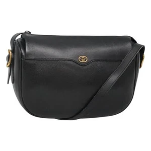 GUCCI Shoulder Bag Leather Black 001 115 4001 Auth nb436 - Picture 1 of 22