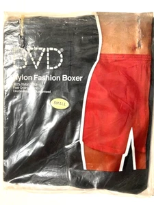 Vintage 1979 B.V.D. Mens Blk Nylon Tricot Boxer Shorts Underwear sz S Deadstock - Picture 1 of 6